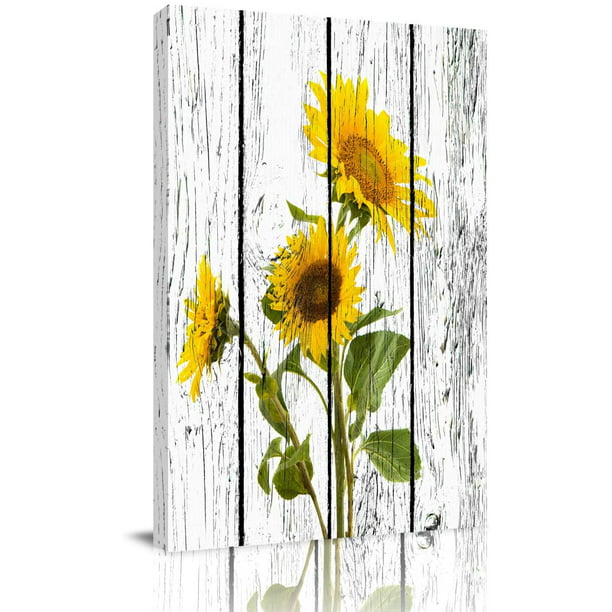 Wall Art Canvas Sunflower 3 Piece Bedroom Home Decor Rustic 12x12" Floral New